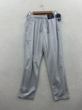 Hollister Men’s Small Slim Straight Epic Flex Linen Blend Drawstring Pants Gray